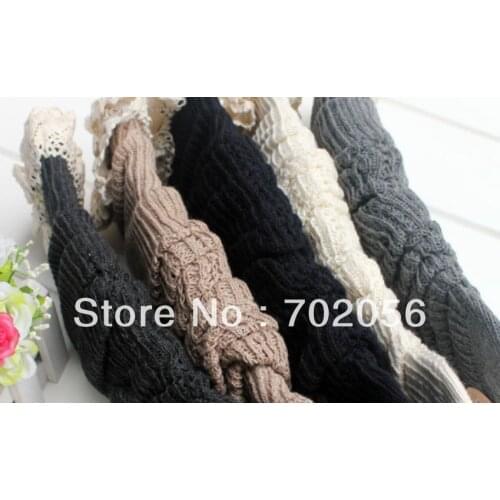 Ruffle Lace kitted leg warmers LEG CORVER boot cover Topper 20 pairs/lot #3475