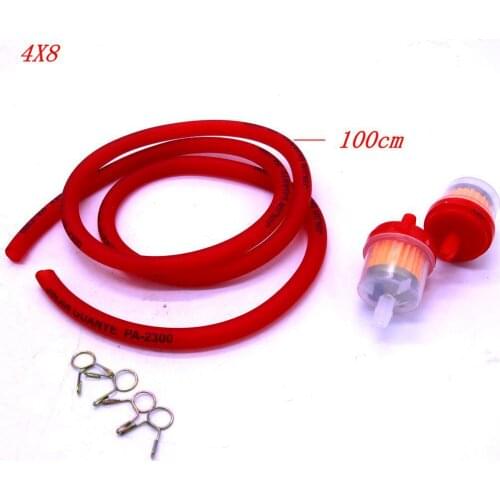 2 Colors Motorcycle Inline Gas Fuel Filter Petrol Oil Filter Pipe Hose Line With 4 Clips Universal Moto Scooter Dirt ATV