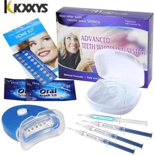 Teeth Whitening Kit Mouth Tray Gel Strips White Tooth Bleach Oral Hygiene Dental Care Blanqueador 44% Peroxide Dental Care