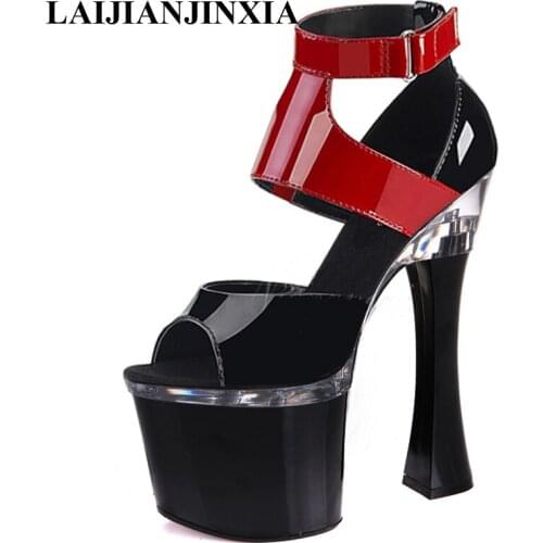 LAIJIANJINXIA New 18 Cm Super High Heels Sandals Nightclub Shoe Manufacturers Selling New Selling Spike Heels Womens Shoes