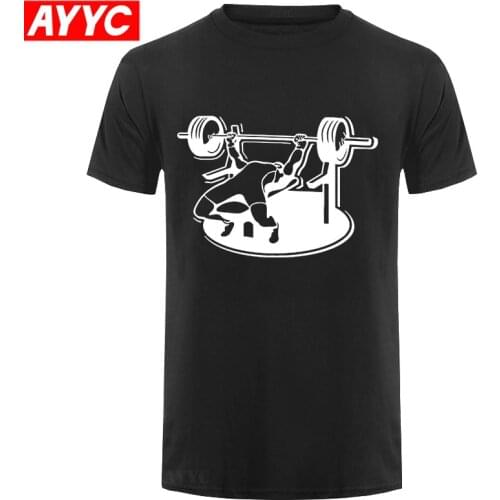 New Brand Mens T Shirts Summer 100% cotton Short Sleeve T Shirts Bodybuilding Bench Press Barbell T shirt Plus Size