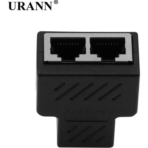 1 To 2 RJ45 Splitter Network Adapter Connector Split Cable Network Extender Extension Connector Ethernet LAN Double Ports Plug