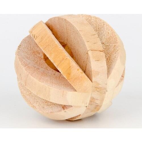 Legendog Hamster Ball Toy Natural Wooden Bell Ball Mini Hamster Chewing Toy Hamster Playing 5CM Ball Toy Hamster Molar Toys