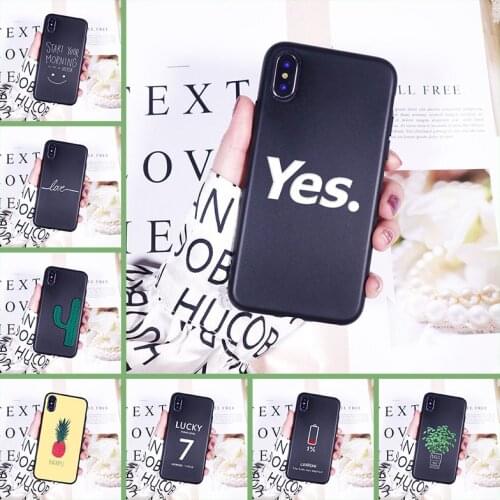 Silicone Phone Case For iPhone 6 S 6S 7 8 X XR XS Max Flower Cactus Pineapple Black Back Cover For Apple iPhone 8 7 6S 6 S Plus