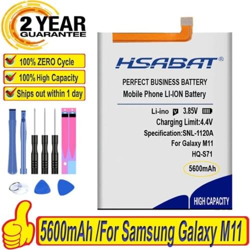 Top Brand 100% New 5600mAh HQ-S71 Battery for Samsung Galaxy M11 Batteries + free tools