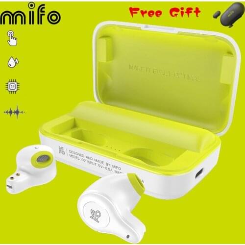 MIFO O2 Touch Two Mini Bluetooth 5.0 Headsets True Wireless Earbuds Hands Free Micro Waterproof Earphone With Charging Box