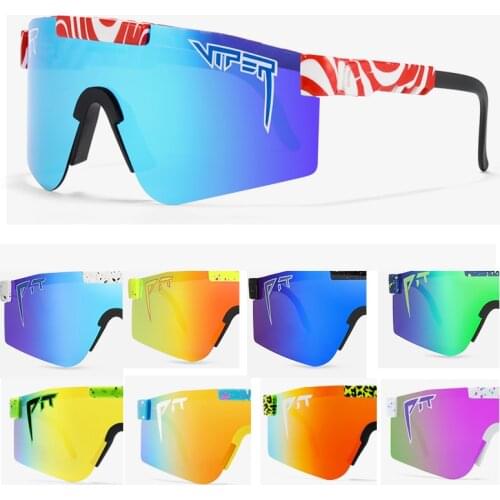 2020 NEW Brand Rose red pit viper Sunglasses double wide polarized mirrored lens tr90 frame uv400 protection wih case