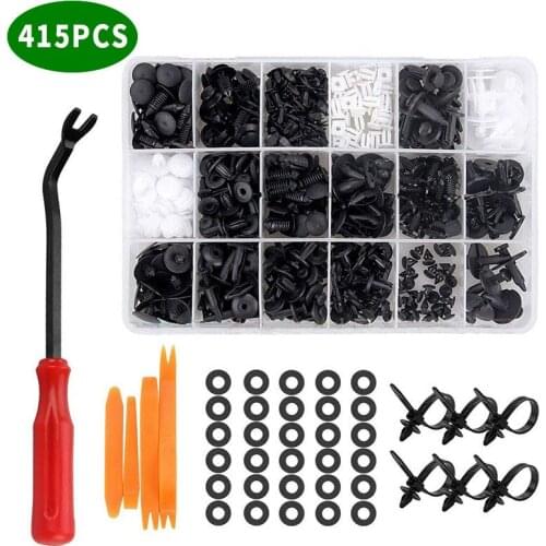 415Pcs Box Auto Fastener Clip Plastic Retainer Kit Clips Expansion Rivet Fastener Set Car Door Trim Panel Panel Lining