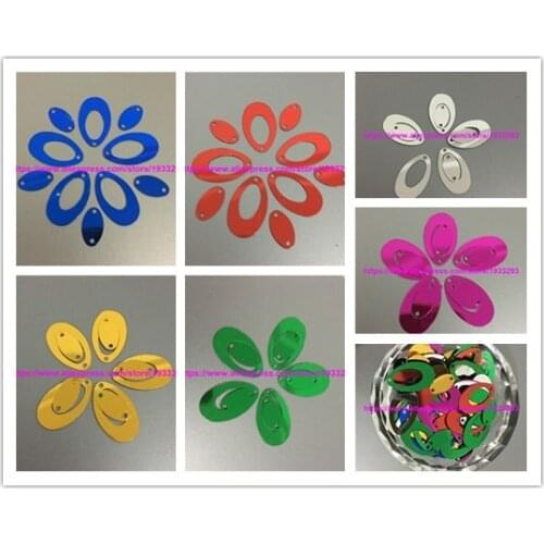 500Pcs 13*22mm Egg Shape Loose Sequins Sewing Scrapbooking Crafts For Christmas Decoration Ornament Garment