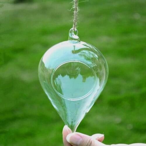 8pcs/pack 8*13cm Cone Shaped Hanging Terrarium Vase Wedding Decorative Diameter=8cm Height=13cm Hanging Glass Home Decoration