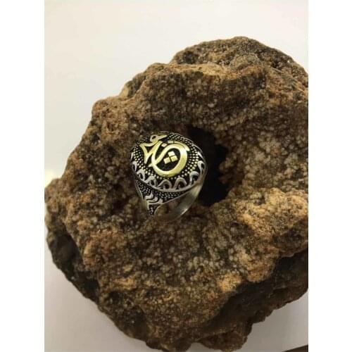 Arapça Osmanlı Hiç Yazılı 925 Sterling Silver Ring for Men Jewelry Vintage Gift Mens Accessories Rings All Size Gümüş Yüzük