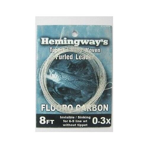 Aventik Hemingway Tapered Hand Woven Furled Leader-Fluoro Carbon 8ft 0-3X NEW