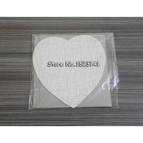 Free Shipping 10 Sets Heart Size Hardboard Sublimation Blank Jigsaw Puzzle Love Style