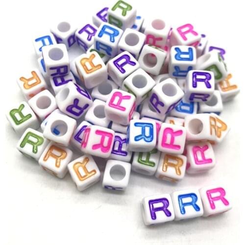 50pcs 7x7mm 26 Letter Beads Square Shape Alphabet Letter Beads Charms Bracelet Necklace For Jewelry Making Accessories #RRR