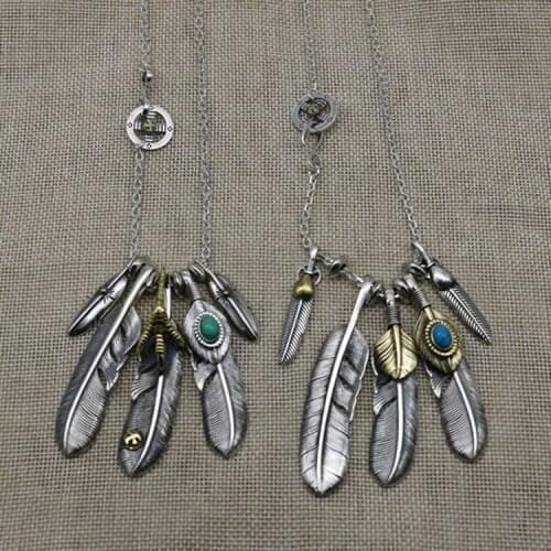 Starfield Takahashi Goro Handmade S925 Sterling Silver Retro Thai Silver Feather Eagle Claw Sweater Chain Men Women Necklace