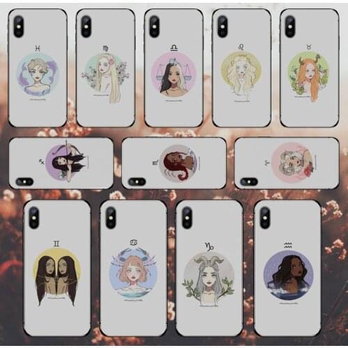 12 constellation zodiac signs Phone Case for iPhone 11 12 pro MINI XS MAX 8 7 6 6S Plus X 5S SE 2020 XR
