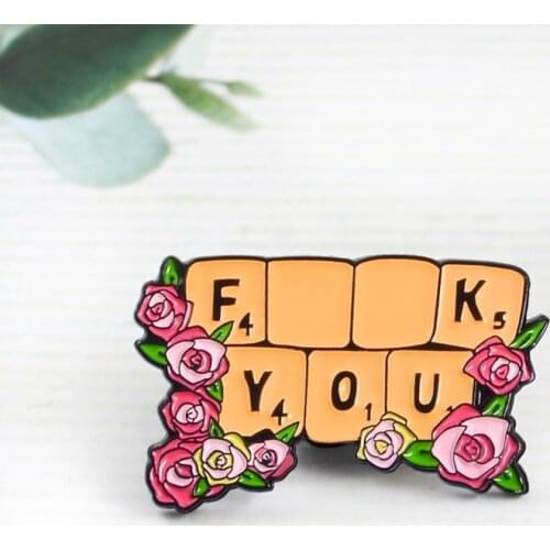 Floral Banner Inspirational Brooch FX YOU Flower Female Strength Enamel Pins Lapel Shirt Backpack Badge Feminist Friends Jewelry