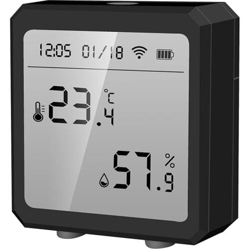 Tuya WiFi BT Temperature Humidity Detector LCD Sensors Intelligent Home Detector ℃ /℉ Conversion Work with Alexa Google