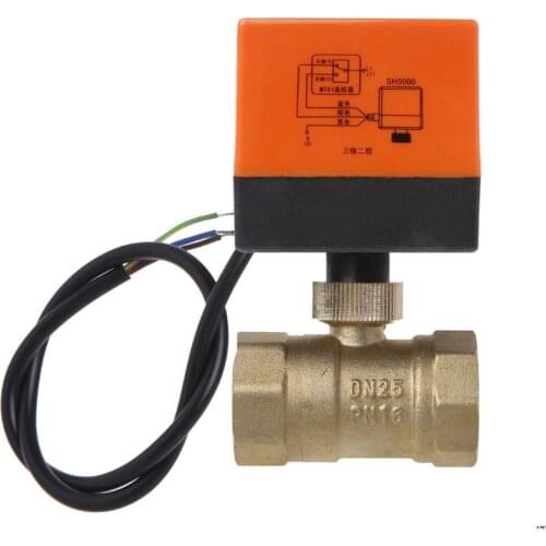 DN15/DN20/DN25 Electric Motorized Brass Ball Valve DN20 AC 220V 2 Way 3-Wire with Actuator