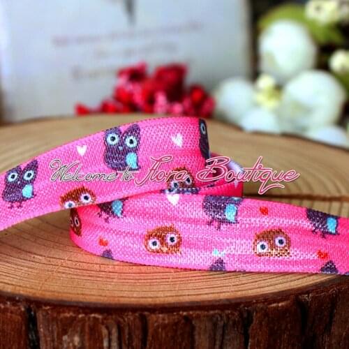 FLRA FOE OWLS cartoon fold over elastic hairband