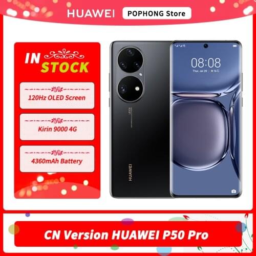 CN Version HUAWEI P50 Pro 4G Mobile Phone 6.6 Inch OLED Curved Screen HarmonyOS 2 Kirin 9000 Octa Core 50MP Quad Cameras NFC