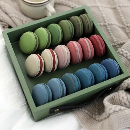 SWEETGO Artificial Macrons Fake Dark color Macaroon 1 piece Clay Craft 4.5cm Cake Decorating for Showcase Photography Props