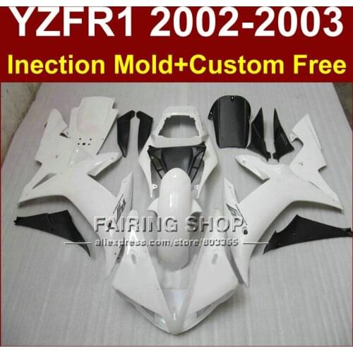 Hot sale white custom fairing for YAMAHA bodywork YZF1000 02 03 YZF R1 2002 2003 yzf r1 body parts Aftermarket +7gifts