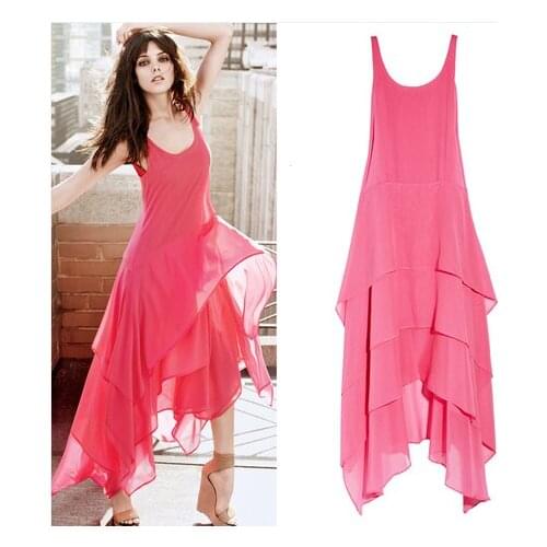 2020 fashion Bohemia Asymmetric chiffon dress,plus size women clothing S- 4XL 5XL 6XL girl long dress,vestidos candy color dress