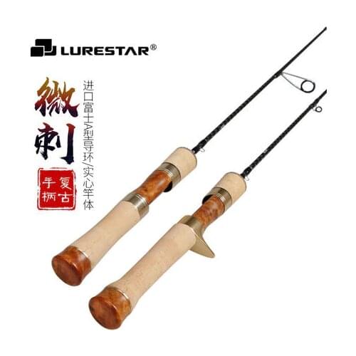 2018 New japan fuji parts trout rod 1.47m wood handle spinning/casting fishing rod bass rod 4 section portable fishing rod