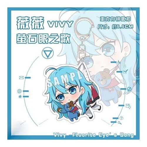 2021New 5.5cm Anime Vivy Fluorite Eye’s Song Cartoon Acrylic Keychain Pendant Toy Cosplay Student Schoolbag Itabag Keyring