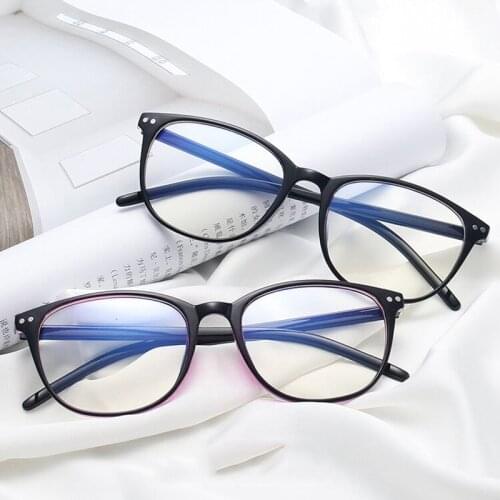 Men Vintage Anti Blue Light Glasses Frame Round Women Lens Myopia Optical Mirror Simple Metal Anti-blue Clear Eyewear Frames