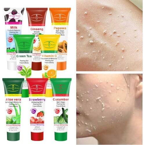 100g Peeling Facial Cleanser Natural Exfoliating Facial Whitening Brightening face Exfoliator Peeling Scrub Gel Can Drop