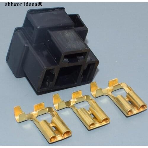 Shhworldsea Car H4 9003 Headlight plastic Bulb Holder Auto Halogen Bulb Socket Lamp Holders H4 Connector Plug Extension Wire