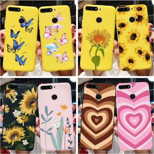 Case on for huawei honor 7a 7c pro a7 c7 7 a c 7Apro 7cpro silicone cartoon cute phone holder stand soft back cover cases funda