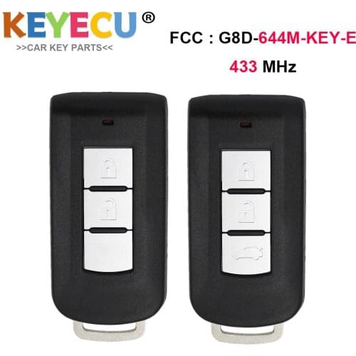 KEYECU Smart Remote Car Key for Mitsubishi Lancer Outlander ASX, Fob 2 3 Button - FSK 433MHz - PCF7952 Chip - G8D-644M-KEY-E