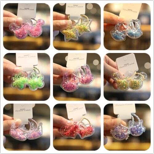 2PCS Cute New Quicksand Transparent Princess Headwear Kids Elastic Hair Bands Children Ropes Girls Accessories Baby Headdress