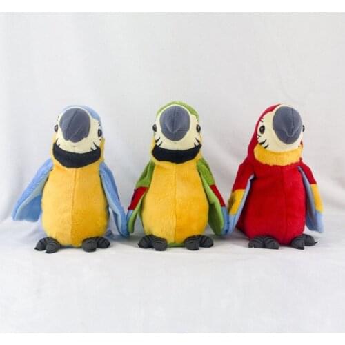 Cute Electric Talking Parrot Plush Toy Speaking Record Repeats Waving Wings Electroni Bird Stuffed Plush Toy As Gift For Kids