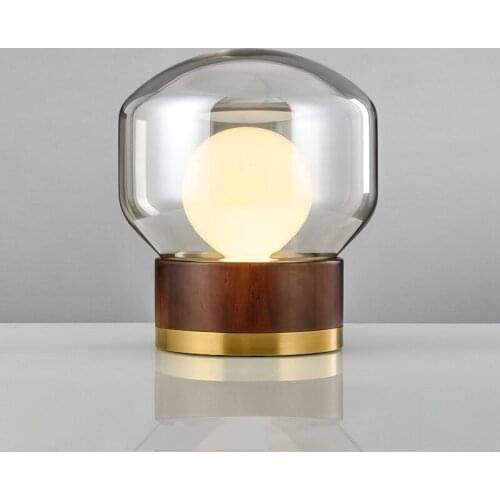 Glass small desk lamp fashionable bedroom room study contemporary and contracted designer of the head of a bed lamp