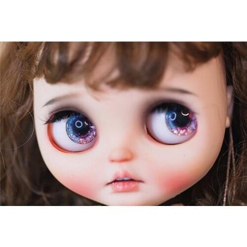 Blythe Size glass eye piece real hand painted eye piece color changing flash doll accessories