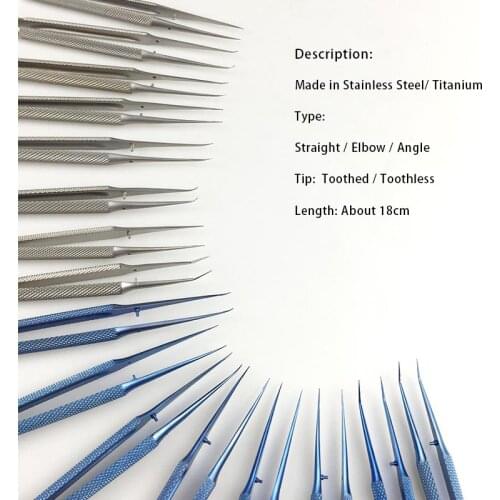 Titanium Round Handle Eyelid Tweezers Platform double eyelid tool fine tissue forceps Ophthalmic Instruments