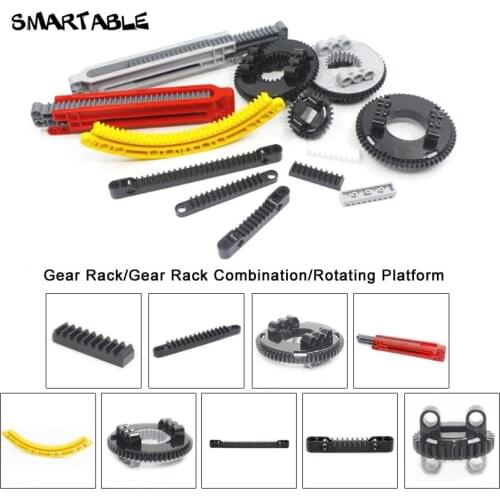 Smartable MOC High-Tech Gear Rack/Gear Rack Combination/Rotating Platform Parts Building Block Toys Compatible 99009/99010