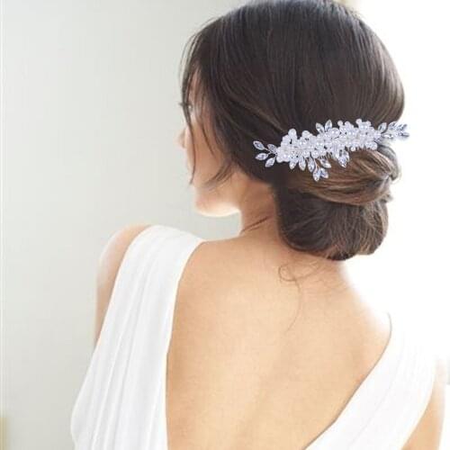 TRiXY H13 Rhinestone Hair Comb Bridal Accessories Pearls Trendy Hair Combs Wedding Hair Clip Bridal Hair Jewelry Hair Ornaments