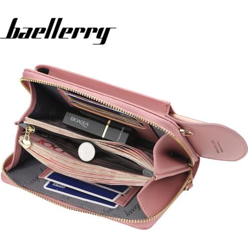2021 New Women Long Wallets Shoulder Bag Female Wallets Clutch Lady Purse Zipper Phone Pocket Card Holder Ladies Carteras