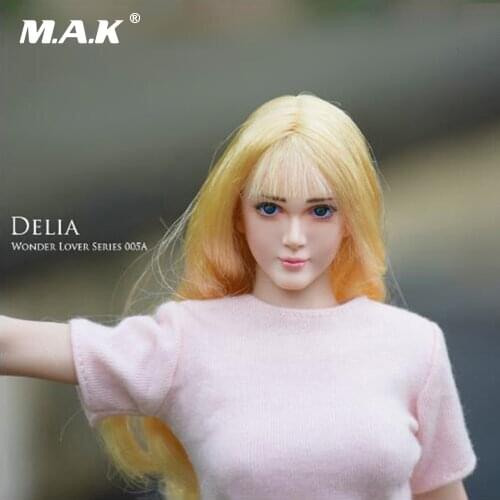 1/6 Scale WONDERY Female Head Sculpt with Movable Eye Girl Headplay Model Toys For 12" PH Action Figure