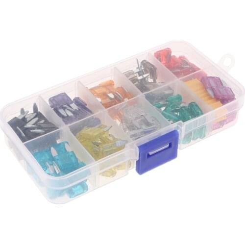 120pcs Auto Car Fuses Assortment Kit 2A-35A With Fuse Puller & Storage Box