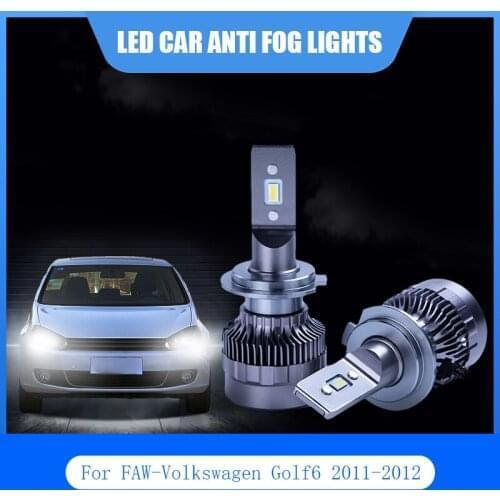2Pcs For FAW-Volkswagen Golf6 2011-2012 LED Car Lights Anti Fog Lamp H1 H7 9006 6000K 12V Car LED Light Headlight Bulbs Kit