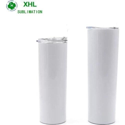 2021 New Product Insulated Vacuum 20oz Skinny Tumbler Straight Shaped Tumbler Sublimation Blanks with Straw and Lid