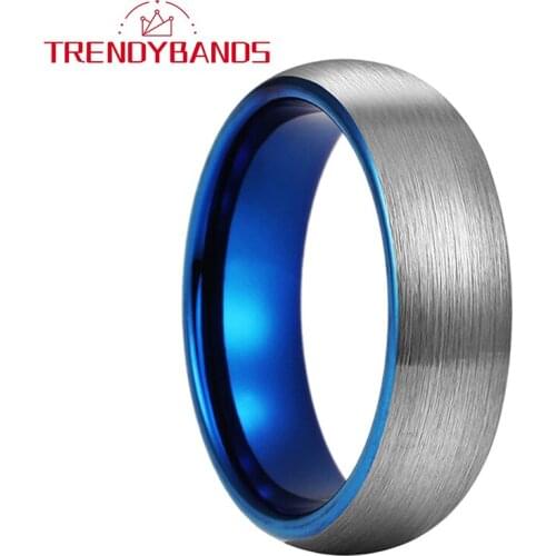 6MM Tungsten Engagement Rings For Men Women Wedding Bnads Domed Fashion Jewelry