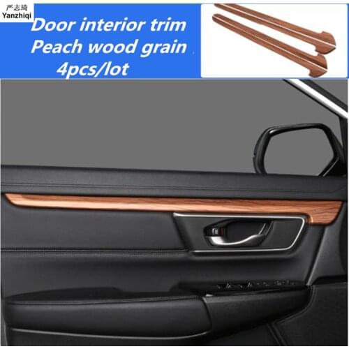 ABS Chrome/Carbon Fiber/Peach wood grain door inner frame trim panel Car Styling For Honda CRV CR-V 2017 2018 Accessories