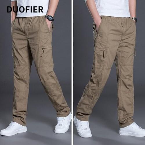 Spring Autumn Fashion Men Pants Casual Cotton Long Pants Straight Joggers Homme Plus Size Flat Trousers for Men Clothing 5XL 6XL